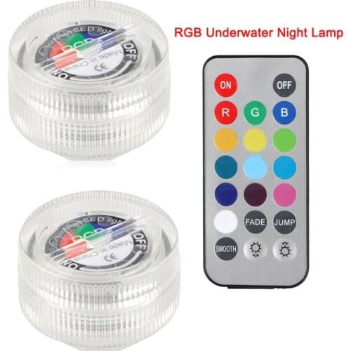 Waterproof SMD3528 Submersible LED Lights RGB Underwater Night Lamp Wedding Tea Light Vase Bowl Party Christmas Decoration Light
