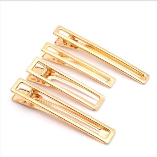 Women Gold Metal Square Hairpins Hair Alligator Clips Barrette Bobby Pins Girls Scrub Snap Hairgrip Hair Accessories Headdress
