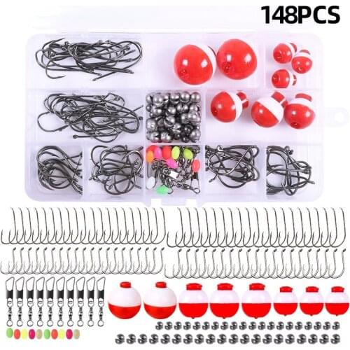 148 Piece Set Luya Float Double Back Stab Fish Hook Cuttlefish Hook Set Sea Fishing Fishing Sinker Fishing with Luya