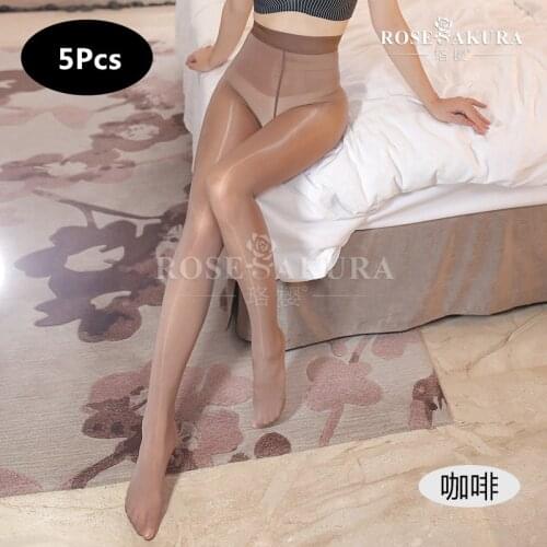 5Pcs 8D Womens Crotchless Elastic Magical Tights Glitter Pantyhose Anti Hook Sexy Closed Crotch Shiny Medias