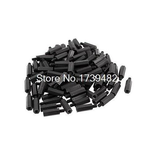 50pcs M4 Male x Female 19mm+6mm Nylon Spacer Hex Standoff Pillar for PCB Board
