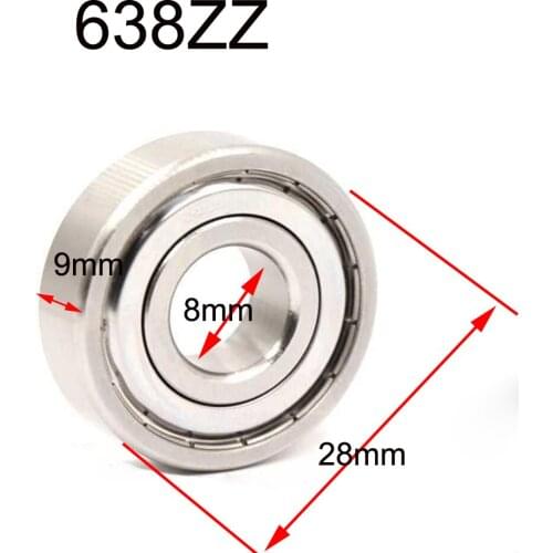 638ZZ Deep Groove Ball Miniature Mini Bearings 638ZZ 638-ZZ 8*28*9mm 8*28*9 Chrome Steel Material