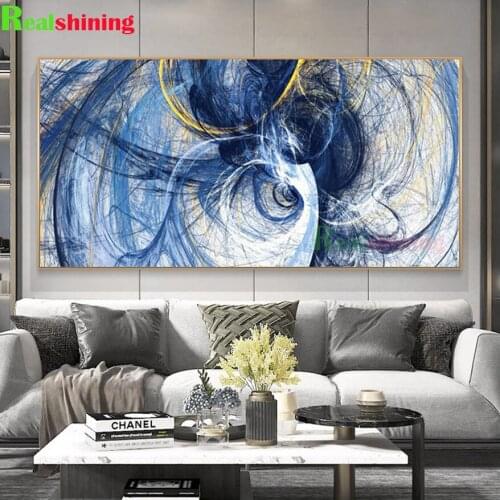 Abstract Creative Blue Lines 5d diy diamond painting Full drill square Round diamond embroidery mosaic Love 3d Gift N1567