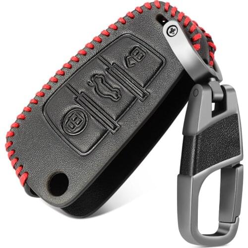 Auto Car Styling Soft Leather Key Case For Audi A1 A3 A4 A5 Q7 A6 C5 C6 Car Holder Shell Remote Cover Car-Styling keychain