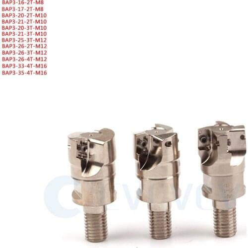 BAP3-16-2T-M8 3T 4T Locking Teeth Milling Cutter Head Threaded Connection +10Pcs APMT1135 CNC Lathe Carbide Blade Resistant Wear