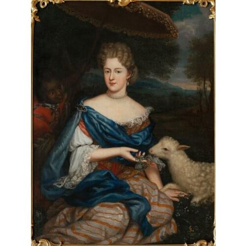 Free shipping classical court figure dame sheep scenery oil painting canvas printings on canvas wall art decoration picture