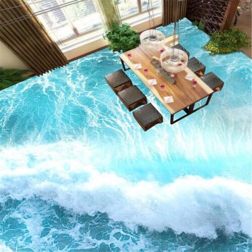 Beibehang Free Shipping custom ground waterproof stereo stickers 3D floor tiles stickers flooring ocean wallpaper mural