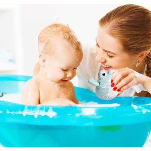 Kid Bath Beach Toys with Wind-up Clockwork Water Floating Cartoon Cute Frog Chain Clockwork Infant Swimming Pool Toy