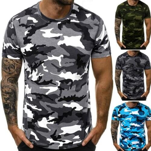 Sexy Camouflage T-Shirt For Male Casual Round Neck Count Show High-Quality Tight Sports Mens T-Shirt Hot Tops