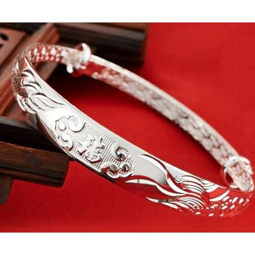 Hot M925 sterling Silver color fashion jewelry woman gift bracelet flower high fashion bracelet female models white