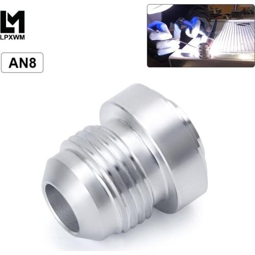LPXWM- Top Quality Aluminum AN8-AN Straight Male Weld Fitting Adapter Weld Bung Nitrous Hose Fitting Silver LPXWM-SL617-7208