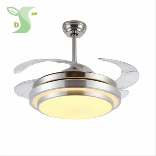 Modern simple led lamp chandelier with fan 48w 72w LED luminaria for living room bedroom restaurant with Remote Control