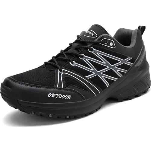 Clorts Men Hiking Shoes Low-cut Breathable Lightweight Trekking Shoes Summer Anti-slippery Outdoor Sneakers Climbing Shoes