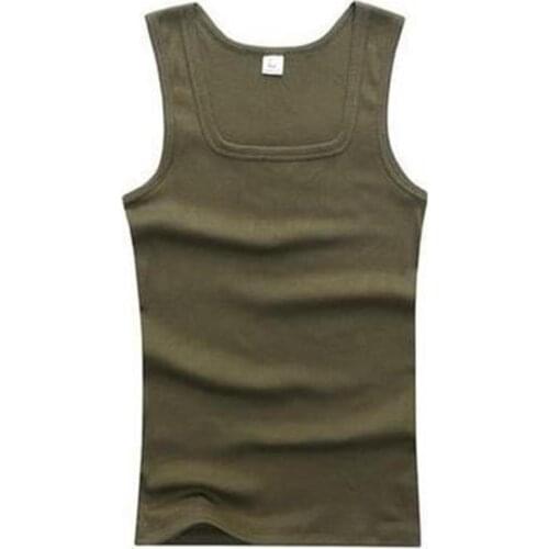 Mens Sports Vest Fashion Solid Color Square Collar Sleeveless Sportswear Fitness Summer Thin Fitness Clothes