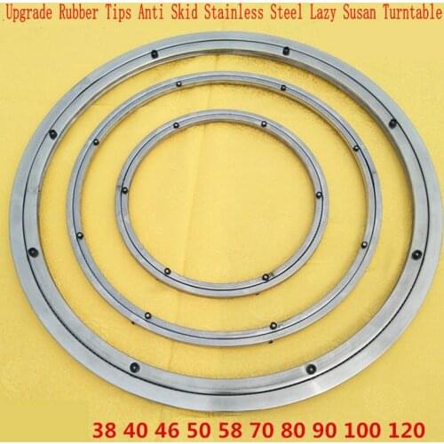 SS AT5 ADVANCED Soft Rubber Tips Anti Skid 46CM/18INCH Stainless Steel Dining Table Lazy Susan Turntable Swivel Plate