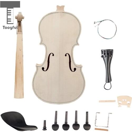 Tooyful DIY 4/4 Violin Solid Wood Unfinished Handcraft Violin Body Violin Fiddle Kit