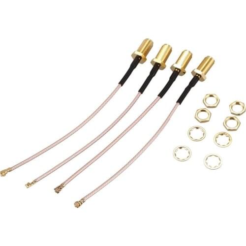 Pack of 4 RF U.FL(IPEX/IPX) Mini PCI to RP-SMA Female Pigtail Antenna Wi-Fi Coaxial RG-178 Low Loss Cable (4 inch (10 cm))