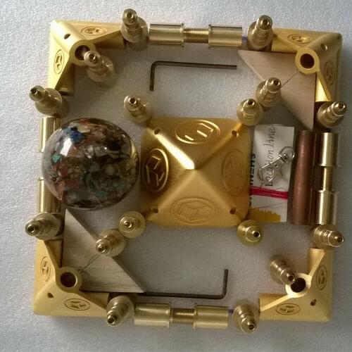 Giza Meditation Pyramid Kit, Cosmic energy receiver Suitable for 3/4" copper tubes, with 8 butt screws, and energy ball