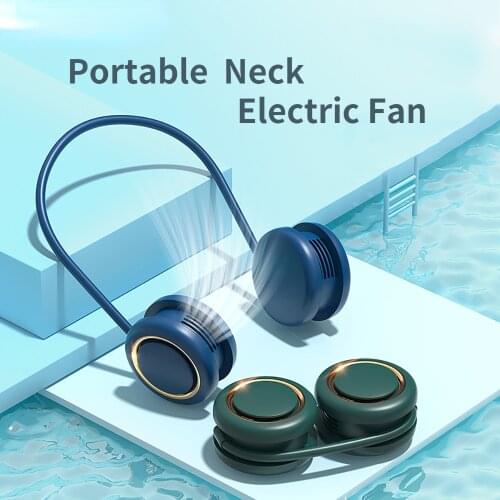 Portable Fan Neck Electric Fan Mini Fan Cooling USB Plastic Rechargeable 3 Level for Home Office Outdoor Summer Quiet Air Cooler
