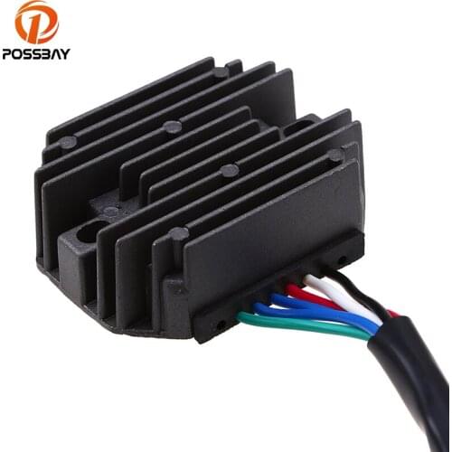 POSSBAY 6Wires Aluminum Motorcycle Voltage Regulator Rectifier Scooter Parts fit for Kubota Grasshopper Racing Bikes Accessories