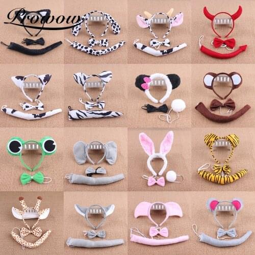 Prowow Animal Hairbands For Girl Cartoon Baby Boy Hair Accessories Set Birthday Party Cosplay Childrens Day Kids Headdress 3Pcs