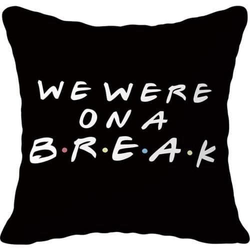 Simple Black Letter Peach Skin Printing Pillowcase (45X45cm)