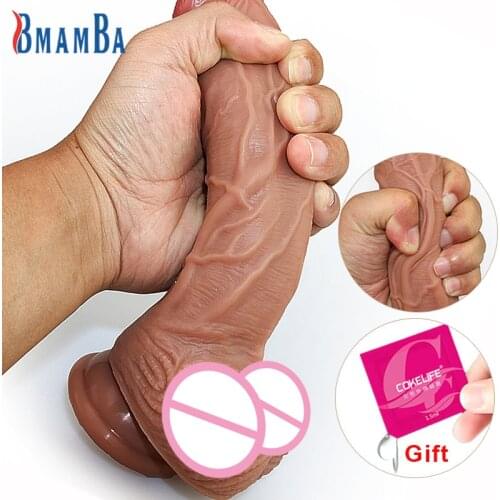 Realistic Dildo Skin Feeling Huge Big Penis Suction Cup Dildos with Lubricating Sex Toys for Woman Strapon Female Masturbation