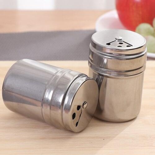 Adjustable seasoning pot Kitchenware 304 Stainless steel rotating seasoning bottle Seasoning powder tube Pepper powder tube