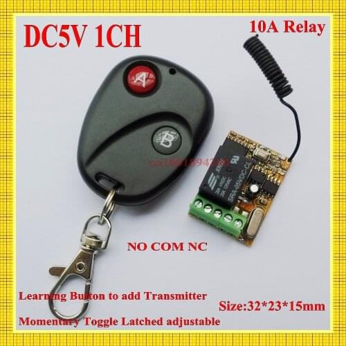 DC5V Relay Receiver Transmitter 315/433MHZ Mini Remote Control Switch 10A Relay Lamp Light LED Lighting Remote Control Switch