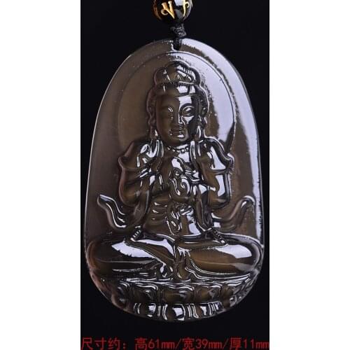 Light color and genuine ice Obsidian Shakya Mani Buddha Pendant and Korean peace natal Buddha
