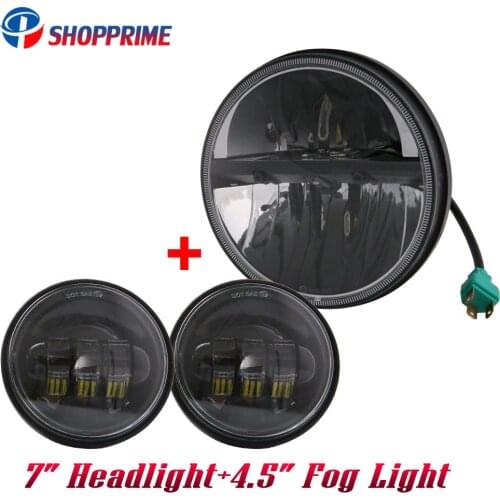 For Motorcycle 7" LED Headlight Auxiliary Passing Lights For Road King Touring