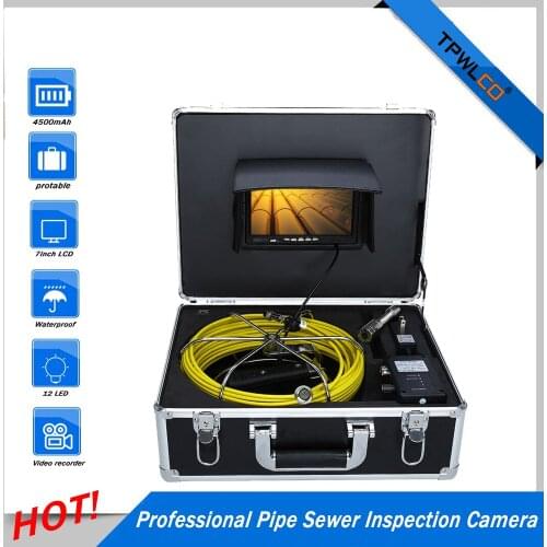 New High Definition Pipe Inspection Camera with 7inch Display 23MM Lens IP68 Sewer Pipeline Snake Video Endoscope Support DVR
