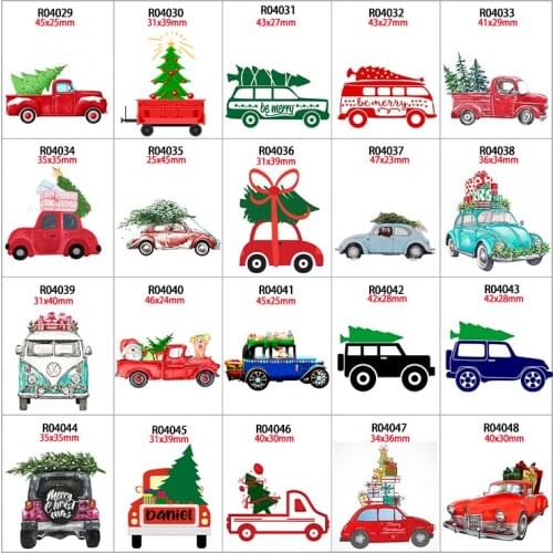 X'mas Printed Planar Resin for Phone Case Handamde Earring Christmas Decor Material R04029 R0403 R0404