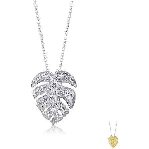 ZEMIOR Plant Leaf Series Necklace For Women S925 Sterling Silver Gold And Silver Two Color Choose Young Tree Leaf Fine Jewelry