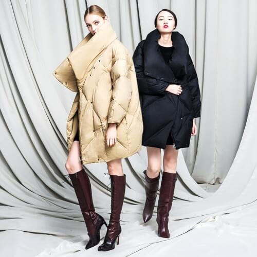 Oversize Winter Jacket women Down jackets Womens 90% goose Down coat medium-long down coats Outerwear Loose Plus size Parka