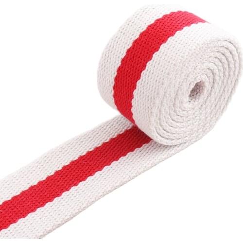 1 1/2"(38mm)White Red Striped Webbing Ribbon Bag Belts Purse Straps Tape Bag Handle Belting Dog Collar Totes Belts