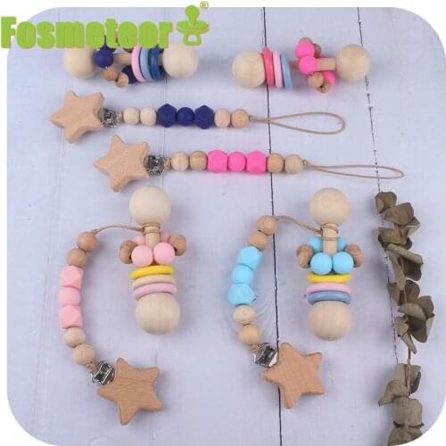 Fosmeteor 1set Baby Teether Toys Leaves BPA Free Wooden Ring Teething Pendants Baby Play Gym Toy Childrens Good Nurse Gifts