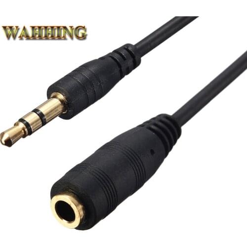 1M Audio Cable 3 Pole 2 Ring 3.5mm Male To Female Jack AV Extension Cable Audio Video Connector Black HY217