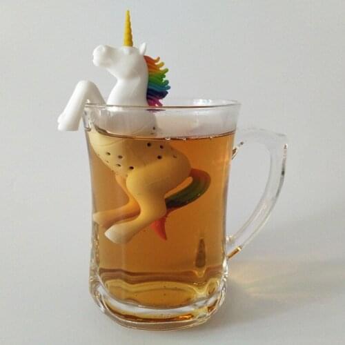 Unicorn Shape Leaf Herbal Spice Filter Diffuser Tea Infuser Strainer Filter Loose Silicone Tea Bag Food Grade Originality 1 Pcs