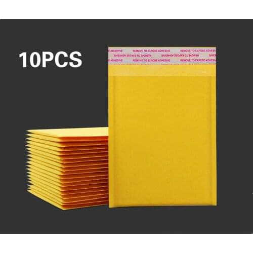 10pcs/lot Kraft Paper Bubble Envelopes Bags Padded Mailers Shipping Envelope With Bubble Christmas Package Gift Holders16X22cm