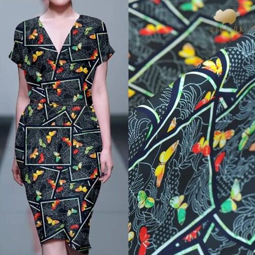 112cm silk elastic double Joe fabric anti-wrinkle silk fabric for dress digital inkjet silk fabric wholesale silk cloth