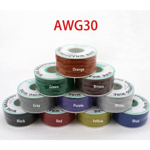 30AWG 30# UL1423 PVC Coated Tin Plated Copper Multicolor PCB Welding OK Single Line Cable Reel Flying Jumper Wrapping Wire
