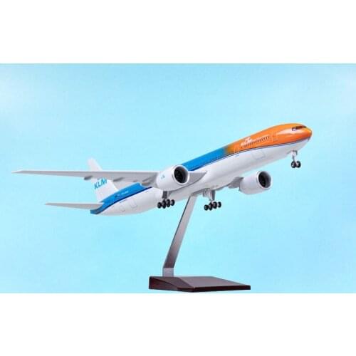 47CM Netherlands Air Airline B777 777 Aviation Aircraft Model W Plane Adult Gift Collection Show W Standable Airplane with Wheel