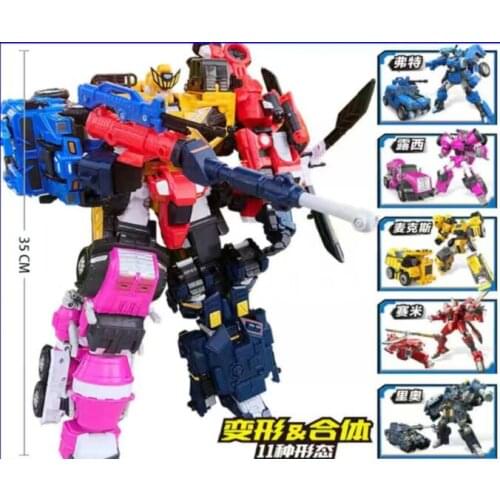 5 IN 1 Mini Force Transformation Tank Robot Toys Action Figures MiniForce X Simulation Airplane Deformation Shop Truck Toy