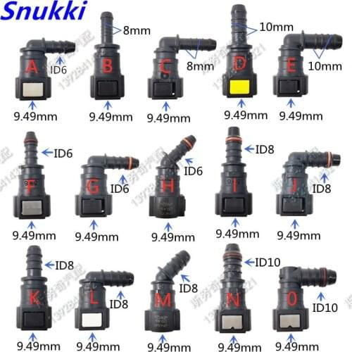 9.49mm 9.49 ID6 ID8 auto Fuel line quick connector female gasoline connector with double lock fuel pipe fittings 10pcs a lot
