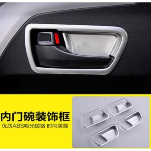 ACCESSORIES FIT 2014 2015 2016 2017 forTOYOTA RAV4 INNER INTERIOR CHROME DOOR HANDLE TRIM COVER MOLDING SURROUND INSIDE BOWL