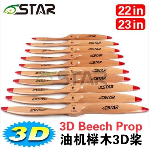 Free Shipping 22 23 inch propeller gasoline 3D wooden propeller wooden beech propellers dynamic balance rc aircraft propellers