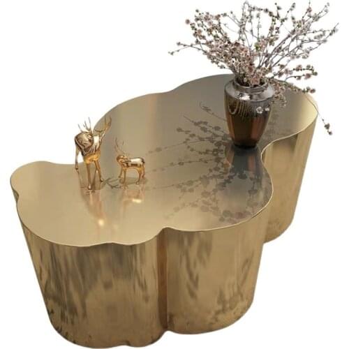 Tea table simple modern small apartment personality online celebrity creative stainless steel shaped tea table