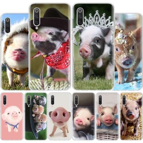 Mini Pet Small Cute Pig Cover Phone Case For Xiaomi Note 10 Mi 11 9 8 CC9 5X 6X 9T 10T A3 Poco X3 NFC F1 Pro Lite + Coque A1 A2