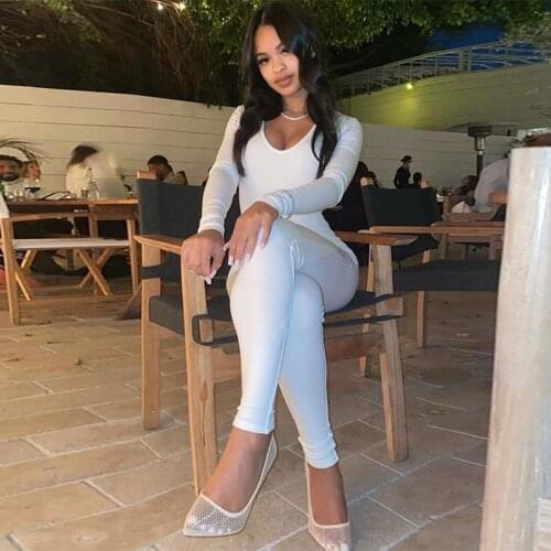 Fashion New Workout Bodysuit Backless Jumpsuits for Women Long Sleeve Knitted Fitness Skinny Body Suits for Women Jumpsuit